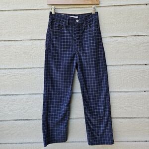 Levis Ribcage Straight Ankle Velvet Jeans Luxe Bethany 0113 W26 L27 plaid